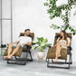 Folding Garden Chairs Set of 2, Reclining Zero Gravity Chair, Sun Lounger with Cushion and Headrest, Khaki