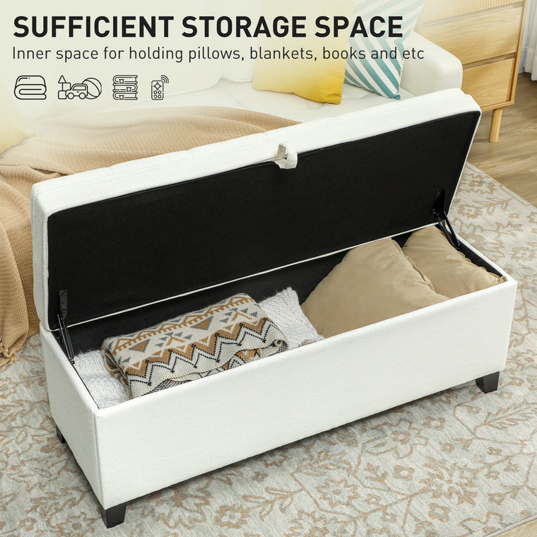 47" Linen Storage Ottoman Bench