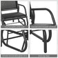Patio Glider Set of 2 Outdoor Glider Chair with Breathable Mesh Seat & Backrest, Armrests and Metal Frame, Black