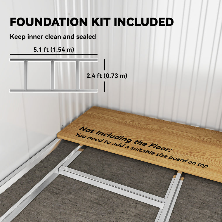 6.5' x 4' Storage Shed with Sliding Doors and Foundation Kit