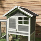 49" Weatherproof Wooden Rabbit Hutch With Slant Roof And Screened Outdoor Run, Grey