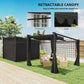 Metal Pergola with Sliding Roof Canopy, Retractable Pergola Canopy