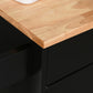 Rolling Kitchen Island Cart with Wood Top, Enough Storage Drawer Space with Towel Bar Rack Shelves, Portable Kitchen Utility Serving Cart Trolley on Wheels, Black