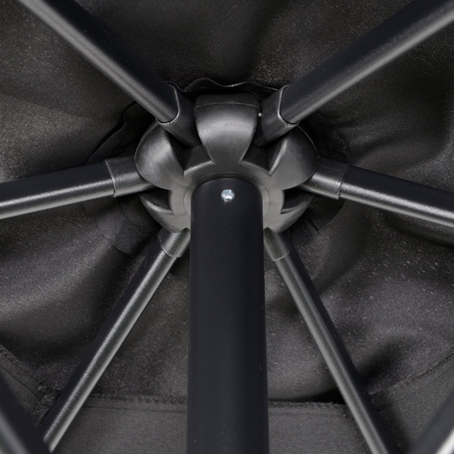 6.6FT Patio Umbrella, Outdoor Parasol with 6 Solid Ribs, Black