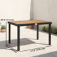 Aluminum Outdoor Dining Table for 6, Patio Rectangular Table, 47.2" x 35.4" x 29.1", Natural