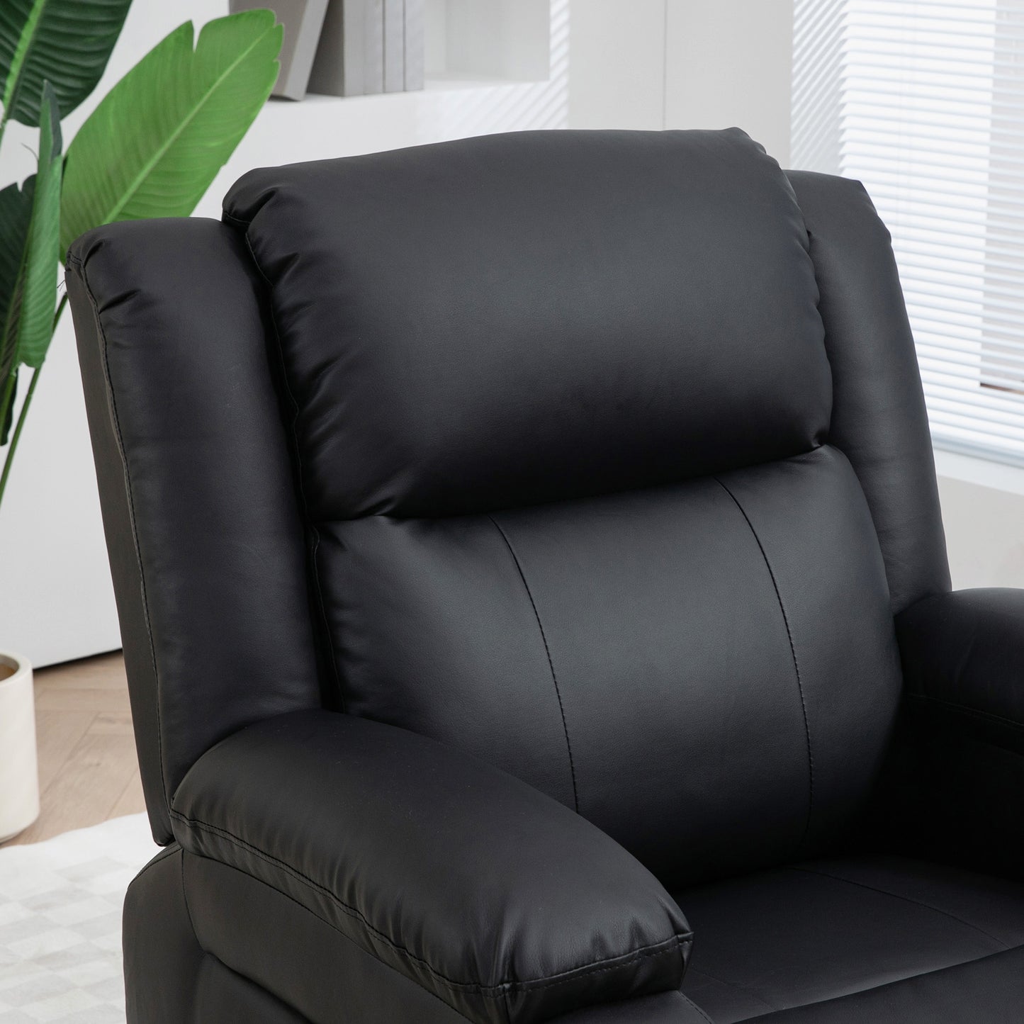 Lift Chair for Seniors, PU Leather Upholstered Electric Recliner Chair with Remote, Side Pockets, Quick Assembly, Black