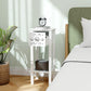 Nightstand Set of 2 with Drawer and Open Storage Shelf White