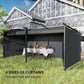 Metal Retractable Pergola Canopy with Sidewalls, Outdoor Gazebo UPF30+ Sun Shade Shelter for Garden, Deck