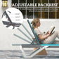 Outdoor Chaise Lounge Chair, Patio Aluminum Tanning Chair with 5-Level Adjustable Back, Portable Wheels, Turquoise