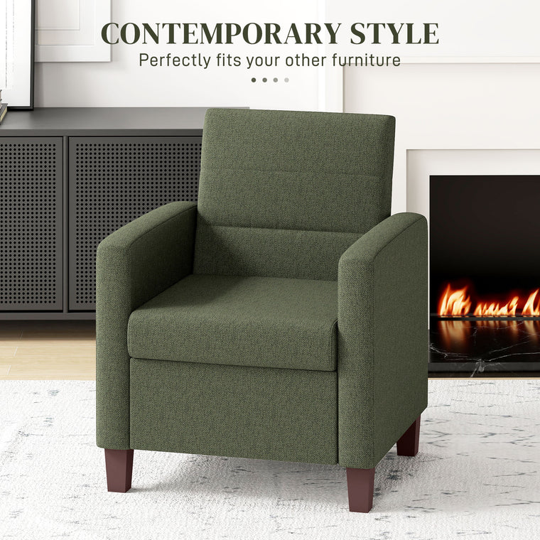 Fabric Accent Armchair with Cushion