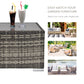 Rattan Garden Coffee Table, 25.6" Square Garden Rattan Table with Tempered Glass Top, Deep Grey