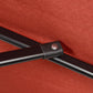 6.6FT Patio Umbrella, Outdoor Parasol with 6 Solid Ribs, Wine Red