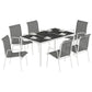7 Piece Garden Dining Set, Garden Furniture Set with Rectangle Table and 6 Stackable Chairs