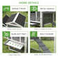 117" Extra Large Chicken Coop with Asphalt Roof, Wooden Hen House with Slide-out Tray, Quail Hutch with Nesting Box, Grey