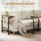 Mobile Standing Desk with Adjustable Height, 23.5 inch Stand Up Desk with Wheels, Rustic Brown