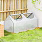 Portable Mini Tunnel Greenhouse Garden Warm House with 2 Windows Steel Frame PE Cover, 47" x 24" x 24", White