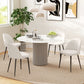 Set of 2 Mid-Back Dining Chair, Mid-Back Velvet-touch Upholstery Kitchen Chair for Living Room Dining Room, Cream White