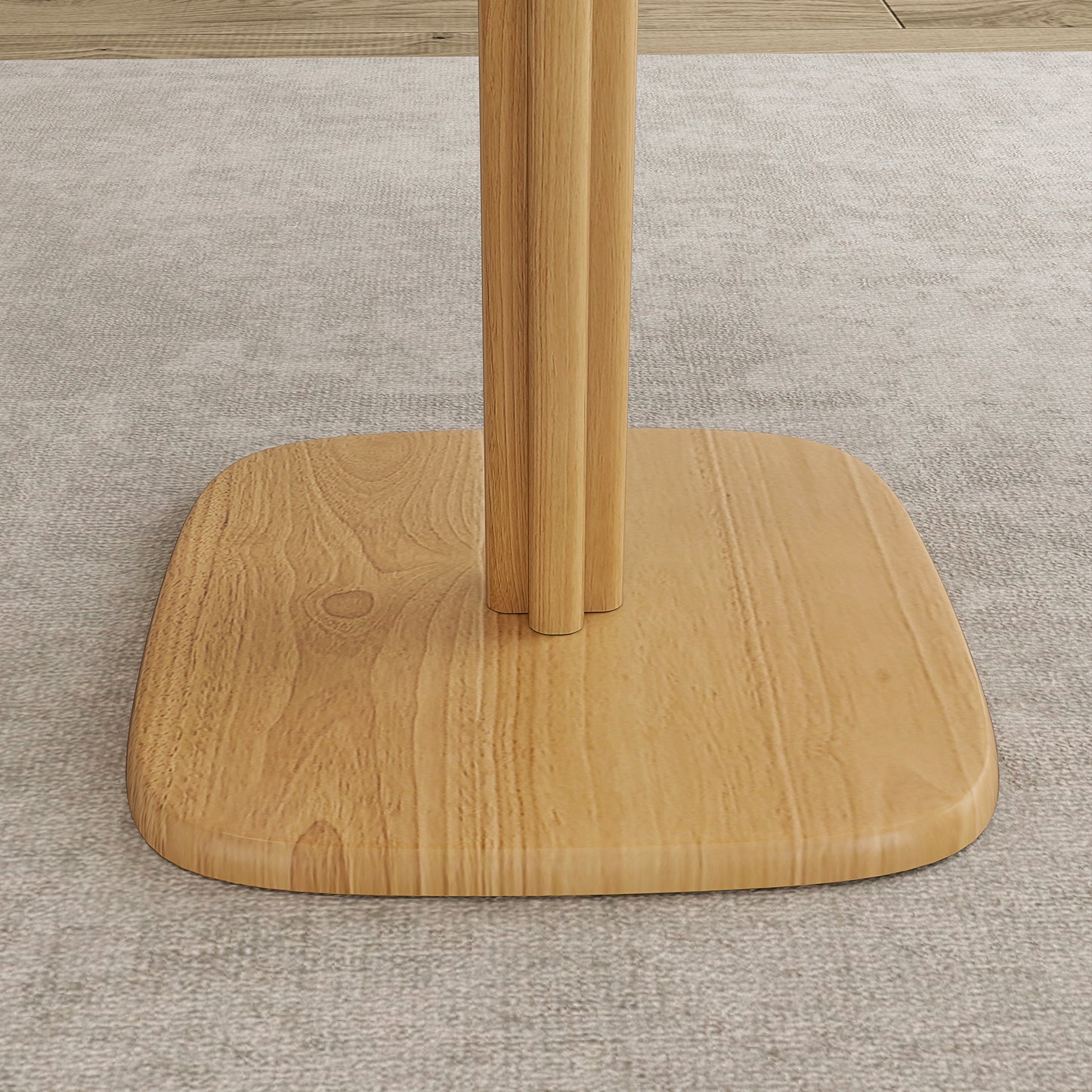 Dining Table for 4 People - Modern Kitchen Table with Wood-Effect Top, 27.6" x 27.6", Natural Wood
