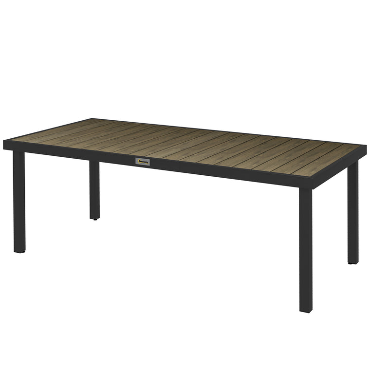 Rectangular Aluminum Dining Table for 8 - Natural