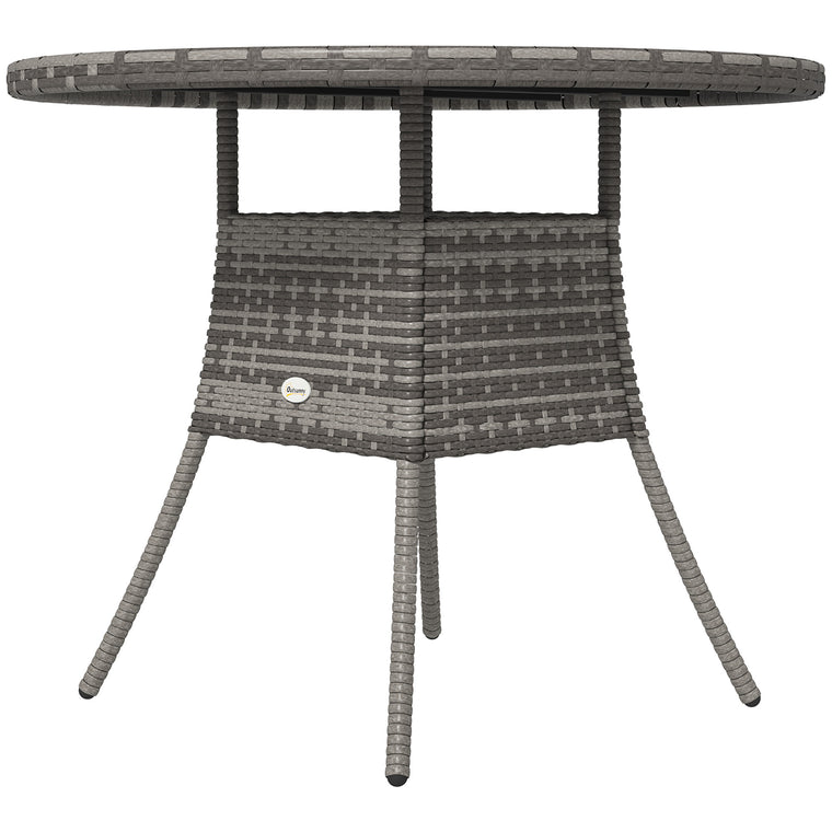 35.4" Wicker Dining Table with Composite Top