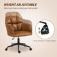 Swivel Office Chair, Faux Leather Desk Chair with Adjustable Height for Living Room, Bedroom, Study, Brown