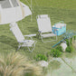 Set of 2 Camping Chairs, Beach Chairs with Adjustable Backrest and Headrest, Folding Chair for Outdoor, Light Grey - Light Grey