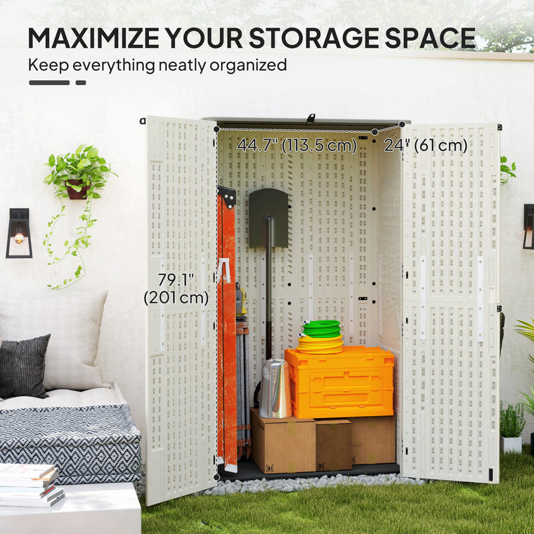 368 Gallon Storage Cabinet with Openable Top and Lockable Doors