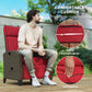 Outdoor Recliner Chair with Adjustable Backrest, Cushion, Side Tray, Black