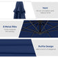 10' Deluxe Patio Umbrella, Outdoor Market Parasol, Banana Hanging Offset Sunshade with Crank, Cross Base, Navy Blue