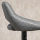 Bar Stools Set of 2, Swivel Counter Height Barstools with Adjustable Height and Cutout Back, Faux Leather Upholstered Bar Chairs with Round Metal Base and Footrest, Grey
