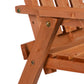 Garden Bench for 2 Persons with Middle Table and Umbrella Hole, 2-Seater Outdoor Wooden Bench with Slat Design, Orange