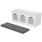 Upholstered Shoe Cabinet Storage Bench with Padded Cushion, with 3 drawer Enough Storage Space Bench Stool for Living Room Entryway Furniture, White