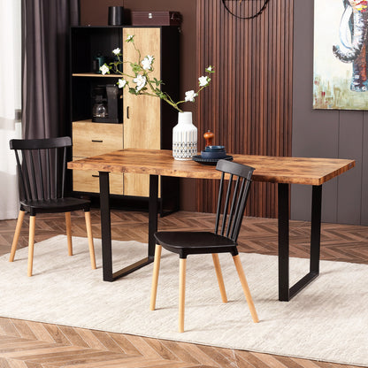 63" Industrial Dining Table for 6 - Rustic Brown