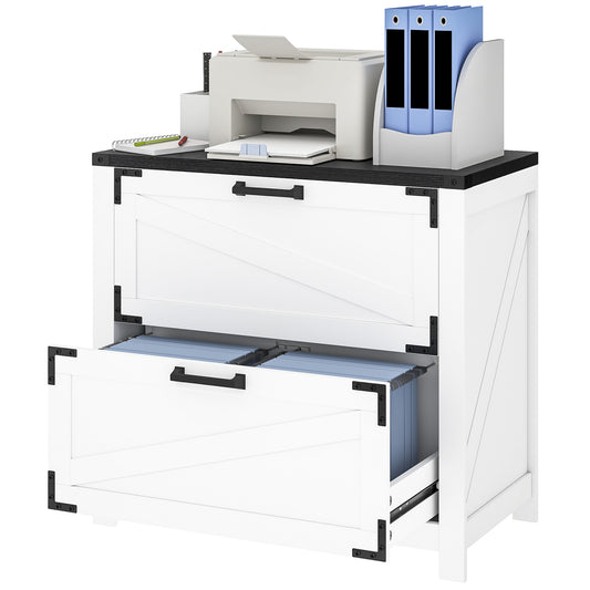 2-Drawer Farmhouse Filing Cabinet - White