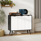 Modern Sideboard and Buffet, Dining Room Cabinet with Adjustable Shelves and 3 Doors, Black