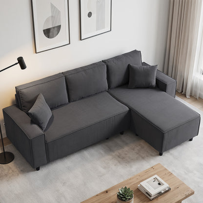 Corduroy Corner Sectional with Changeable Chaise