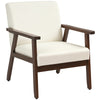 Linen-Feel Cushioned Accent Chair