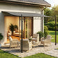 11.5' x 8.2' Outdoor Pergola, Wall Mounted Lean to Pergola with Metal Frame, UPF30+, Garden Gazebo