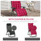 Reclining Zero Gravity Chair with Adjustable Backrest, Folding Garden Sun Lounger, Outdoor Recliner with Removable Cushion and Headrest, Dark Grey