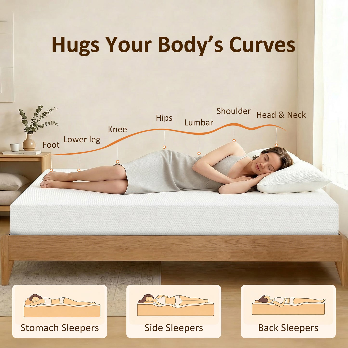 Full 8 Inch Memory Foam Mattress in a Box, Pressure Relief & Lumbar Support, CertiPUR-US Certified, Medium Firm