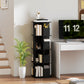 360° Rotating Bookcase with Anti-Tipping Straps and Anti-Slip Foot Pads, 4-Tier Bookshelf with 16 Cubbies, Black