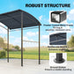 7' x 5' BBQ Grill Gazebo Tent, Garden Grill Canopy with Steel Frame and Hooks, Outdoor Sun Shade, Grey