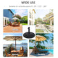 55 lbs Cement Round Umbrella Base Holder 20" Heavy Duty Parasol Stand for Patio, Outdoor, Backyard, Black