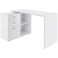 L-Shaped Desk, Computer Corner Desk with Storage Shelf, Drawer, PC Table Home Office Workstation, White