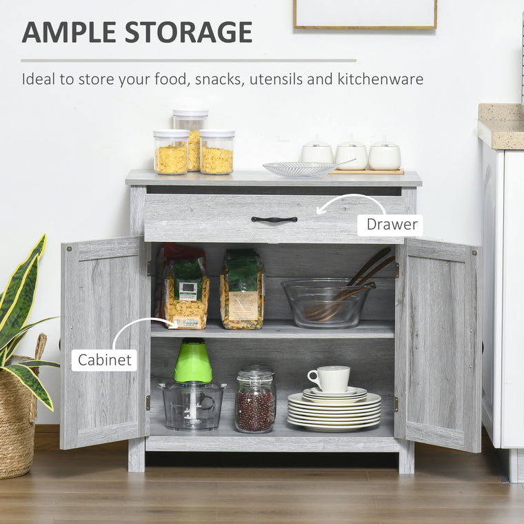 Farmhouse Sideboard Buffet with Barn Doors - Grey