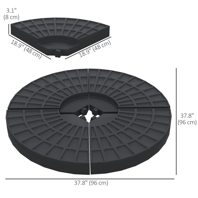 Set of 4 Portable Umbrella Base Weights for Cross Base