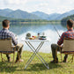 Folding Picnic Table 5-Level Height Adjustment, Portable Camping Table for Outdoor Indoor Use 30" x 20", White