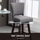 2 Pieces Swivel Bar Stools, Counter Height Stools Set of 2 with Wood Legs and Footrests for Dining Room, Dark Grey