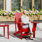 Classic Adirondack Chair, Muskoka Chairs, Garden Deck Chair with Cup Holder for Patio, Indoor, Backyard, Red