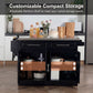 Rolling Kitchen Island with Storage and Stainless Steel Top, Kitchen Trolley with Drawers, Cabinets, Towel Rack